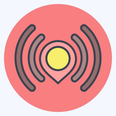 Simge Gönder Konumu. Konum sembolüyle ilgili. renk arkadaşı stili. dizayn edilebilir