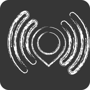 Simge Gönder Konumu. Konum sembolüyle ilgili. Tebeşir stili. dizayn edilebilir