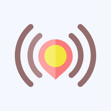 Simge Gönder Konumu. Konum sembolüyle ilgili. Düz stil. dizayn edilebilir