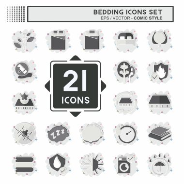 Simge Ayarlama Yatağı. Eğitim sembolüyle ilgili. Çizgi roman. dizayn edilebilir