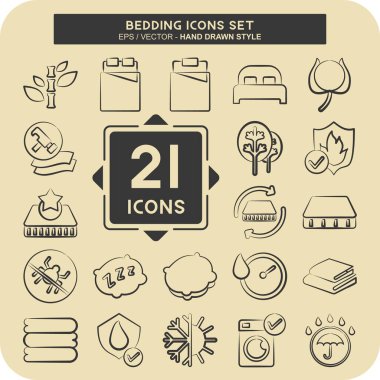 Simge Ayarlama Yatağı. Eğitim sembolüyle ilgili. El çizimi tarzı. dizayn edilebilir