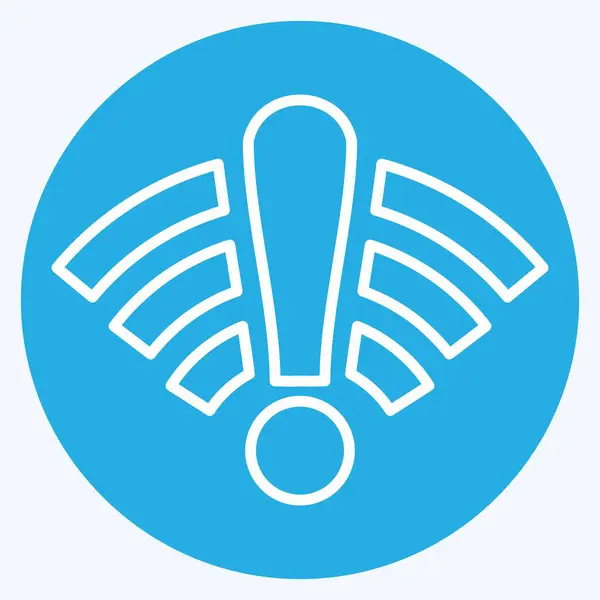 Simge çevrimdışı. Wifi sembolüyle ilgili. Mavi gözlü. dizayn edilebilir