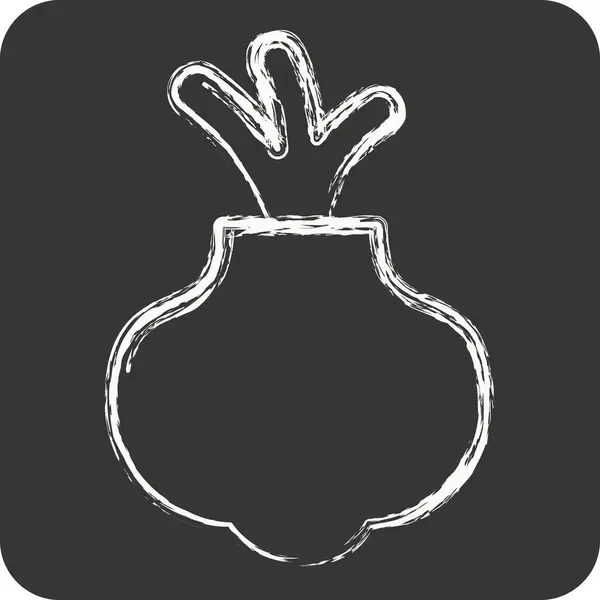 Simge Soğanı. Meyve ve Sebze Sembolü ile ilgili. Tebeşir stili. düzenlenebilir