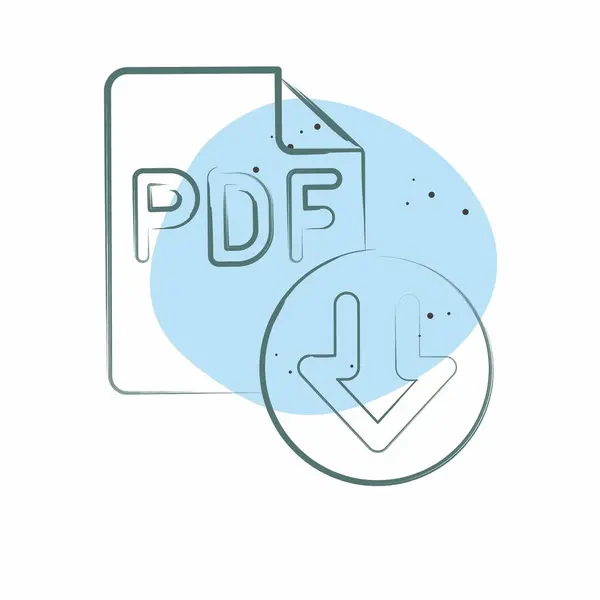 Simge PDF Dosyası. İndirme sembolüyle ilgili. Renkli Leke Biçimi. dizayn edilebilir