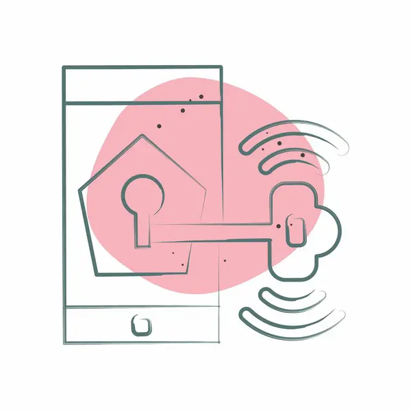 Simge Telefon Güvenliği. İç Güvenlik sembolüyle ilgili. Renkli Leke Biçimi