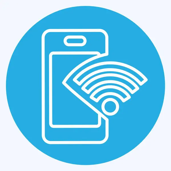 Simge Telefon. Wifi sembolüyle ilgili. Mavi gözlü. dizayn edilebilir