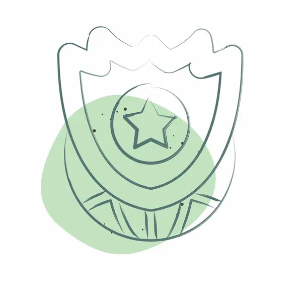 Simge Tesisatı Sistemi. Askeri sembolle ilgili. Renkli Leke Biçimi. dizayn edilebilir