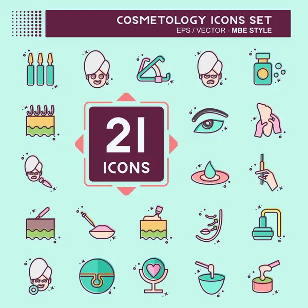 Simge set kozmetolojisi. Güzellik sembolüyle ilgili. MBE tarzı. dizayn edilebilir