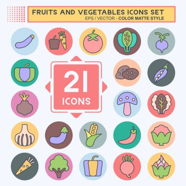 Meyve ve sebze ikonu. Eğitim sembolüyle ilgili. renk arkadaşı stili. düzenlenebilir