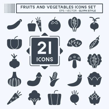 Meyve ve sebze ikonu. Eğitim sembolüyle ilgili. Kabartma tarzı. düzenlenebilir