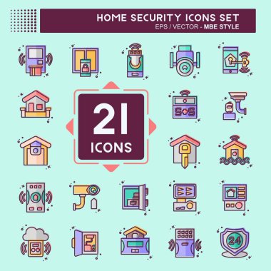 Icon Ev Güvenliğini Ayarladı. Eğitim sembolüyle ilgili. MBE biçimi
