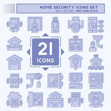 Icon Ev Güvenliğini Ayarladı. Eğitim sembolüyle ilgili. iki ton biçimi