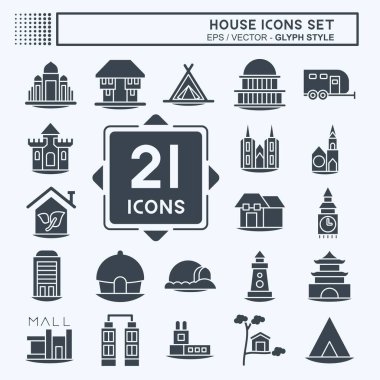 Simge Set Evi. Eğitim sembolüyle ilgili. Kabartma tarzı. dizayn edilebilir