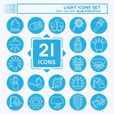 Simge Aydınlatma. Kutlama sembolüyle ilgili. Mavi gözlü. dizayn edilebilir