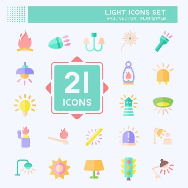 Simge Aydınlatma. Kutlama sembolüyle ilgili. Düz stil. dizayn edilebilir