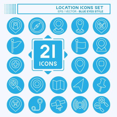 Simge Ayarlama Konumu. Tatil sembolüyle ilgili. Mavi gözlü. dizayn edilebilir