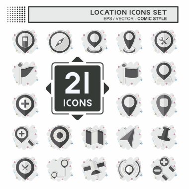 Simge Ayarlama Konumu. Tatil sembolüyle ilgili. Çizgi roman. dizayn edilebilir