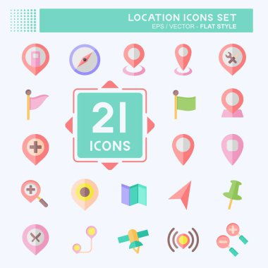 Simge Ayarlama Konumu. Tatil sembolüyle ilgili. Düz stil. dizayn edilebilir