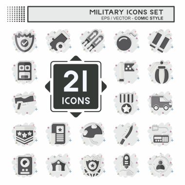 Simge Askeriyesi. Savaş sembolüyle ilgili. Çizgi roman. dizayn edilebilir