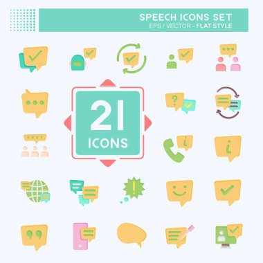 Simge Hazırlama Konuşması. Teknoloji sembolüyle ilgili. Düz stil. dizayn edilebilir