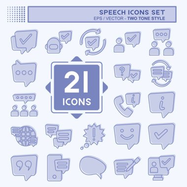 Simge Hazırlama Konuşması. Teknoloji sembolüyle ilgili. İki ton stili. dizayn edilebilir