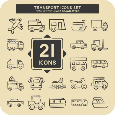 Simge Taşımacılık. Tatil sembolüyle ilgili. El çizimi tarzı. dizayn edilebilir