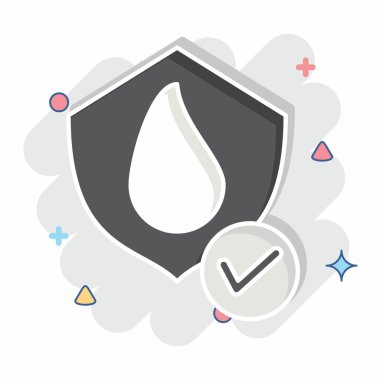 Simge Kalkanı. Yatak sembolü ile ilgili. Çizgi roman. dizayn edilebilir