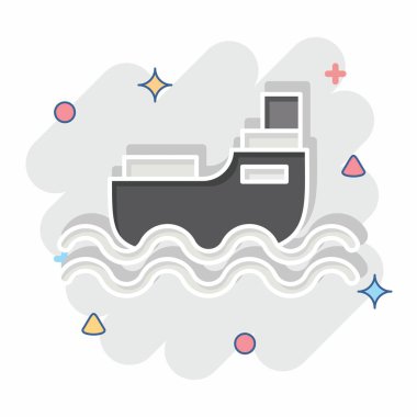 Simge gemisi. Ulaşım sembolüyle ilgili. Çizgi roman. dizayn edilebilir