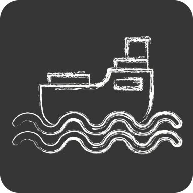 Simge gemisi. Ulaşım sembolüyle ilgili. Tebeşir stili. dizayn edilebilir