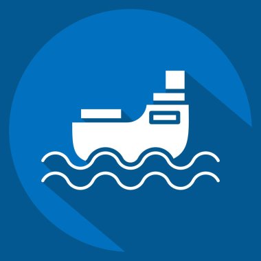 Simge gemisi. Ulaşım sembolüyle ilgili. Uzun gölge tarzı. dizayn edilebilir