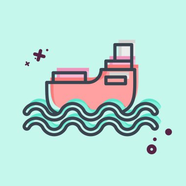 Simge gemisi. Ulaşım sembolüyle ilgili. MBE tarzı. dizayn edilebilir