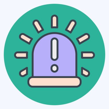 Icon Siren. Işık sembolüyle ilgili. renk arkadaşı stili. dizayn edilebilir