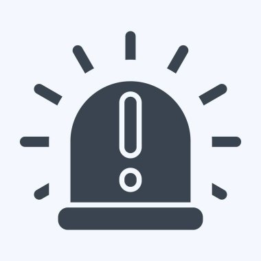 Icon Siren. Işık sembolüyle ilgili. Kabartma tarzı. dizayn edilebilir