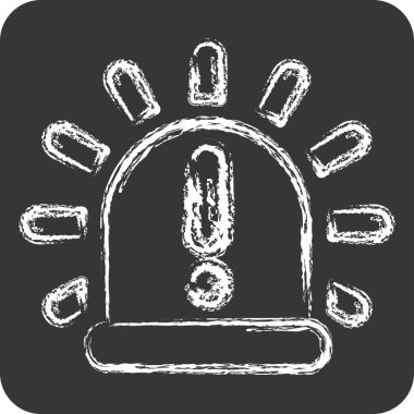 Icon Siren. Işık sembolüyle ilgili. Tebeşir stili. dizayn edilebilir