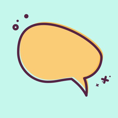 Simge Konuşma Baloncuğu. Konuşma sembolüyle ilgili. MBE tarzı. dizayn edilebilir