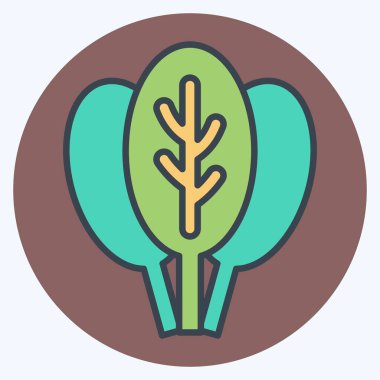 Ispanak. Meyve ve Sebze Sembolü ile ilgili. renk arkadaşı stili. düzenlenebilir