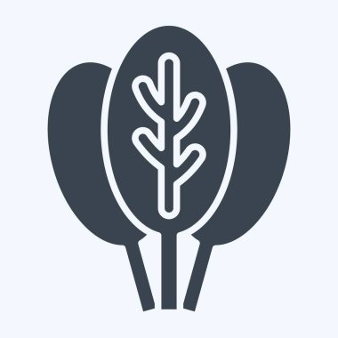 Ispanak. Meyve ve Sebze Sembolü ile ilgili. Kabartma tarzı. düzenlenebilir