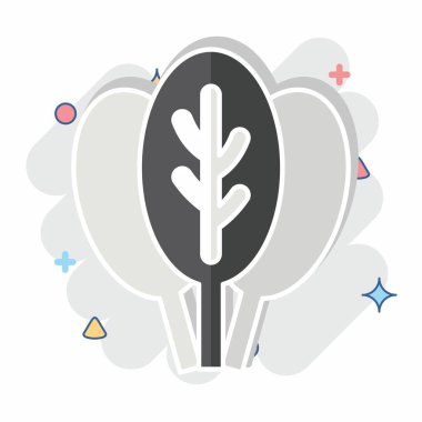 Ispanak. Meyve ve Sebze Sembolü ile ilgili. Çizgi roman. düzenlenebilir