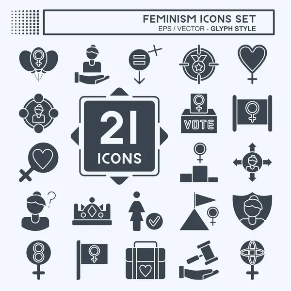 Simge Feminizmi Ayarladı. Eğitim sembolüyle ilgili. Kabartma tarzı. dizayn edilebilir