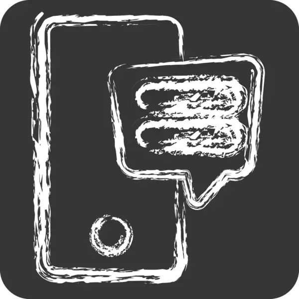 Simgesel SMS. Konuşma sembolüyle ilgili. Tebeşir stili. dizayn edilebilir