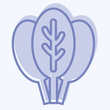 Ispanak. Meyve ve Sebze Sembolü ile ilgili. İki ton stili. düzenlenebilir