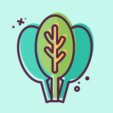 Ispanak. Meyve ve Sebze Sembolü ile ilgili. MBE tarzı. düzenlenebilir