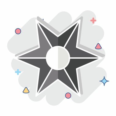 Simge Yıldız Astrolojisi. Astroloji sembolüyle ilgili. Çizgi roman. dizayn edilebilir