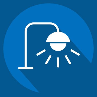 Icon Sokağı Işığı. Işık sembolüyle ilgili. Uzun gölge tarzı. dizayn edilebilir