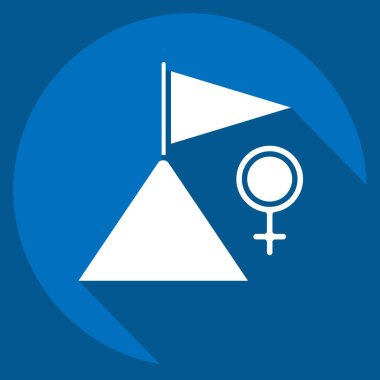 Simge Başarı. Feminizm sembolüyle ilgili. Uzun gölge tarzı. dizayn edilebilir