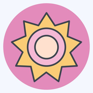 Simge Güneş Işığı. Işık sembolüyle ilgili. renk arkadaşı stili. dizayn edilebilir