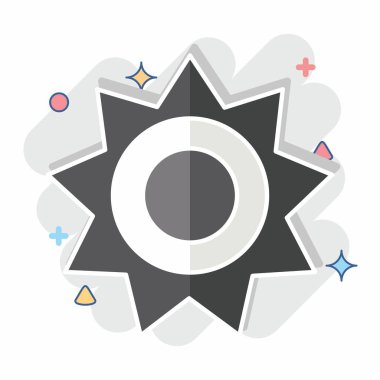 Simge Güneş Işığı. Işık sembolüyle ilgili. Çizgi roman. dizayn edilebilir