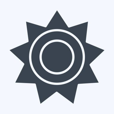 Simge Güneş Işığı. Işık sembolüyle ilgili. Kabartma tarzı. dizayn edilebilir