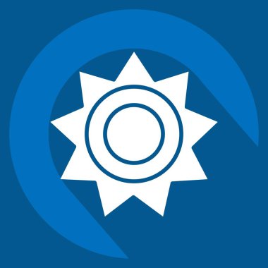 Simge Güneş Işığı. Işık sembolüyle ilgili. Uzun gölge tarzı. dizayn edilebilir