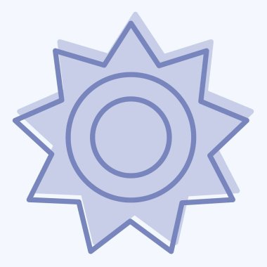 Simge Güneş Işığı. Işık sembolüyle ilgili. İki ton stili. dizayn edilebilir